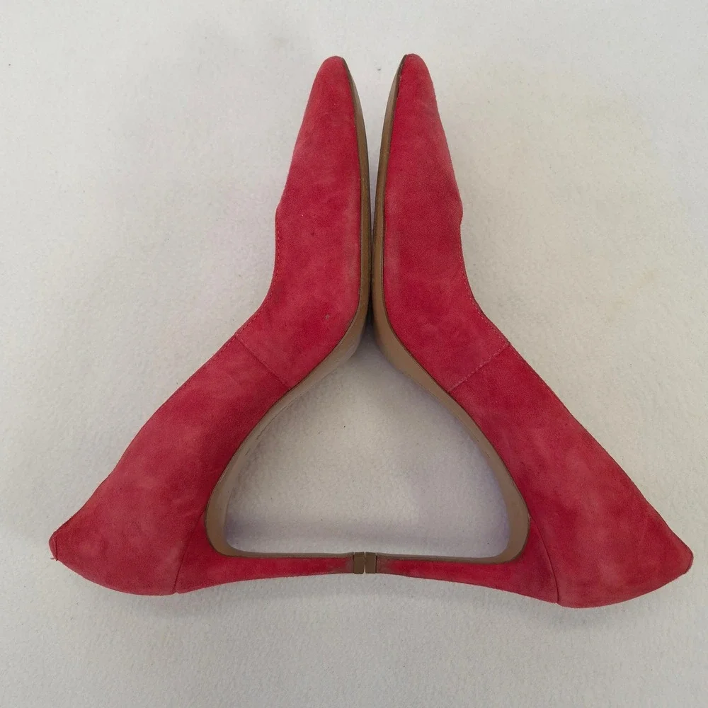 Banana Republic Red Suede Pointed Toe Stiletto Pumps Heels Womens 9